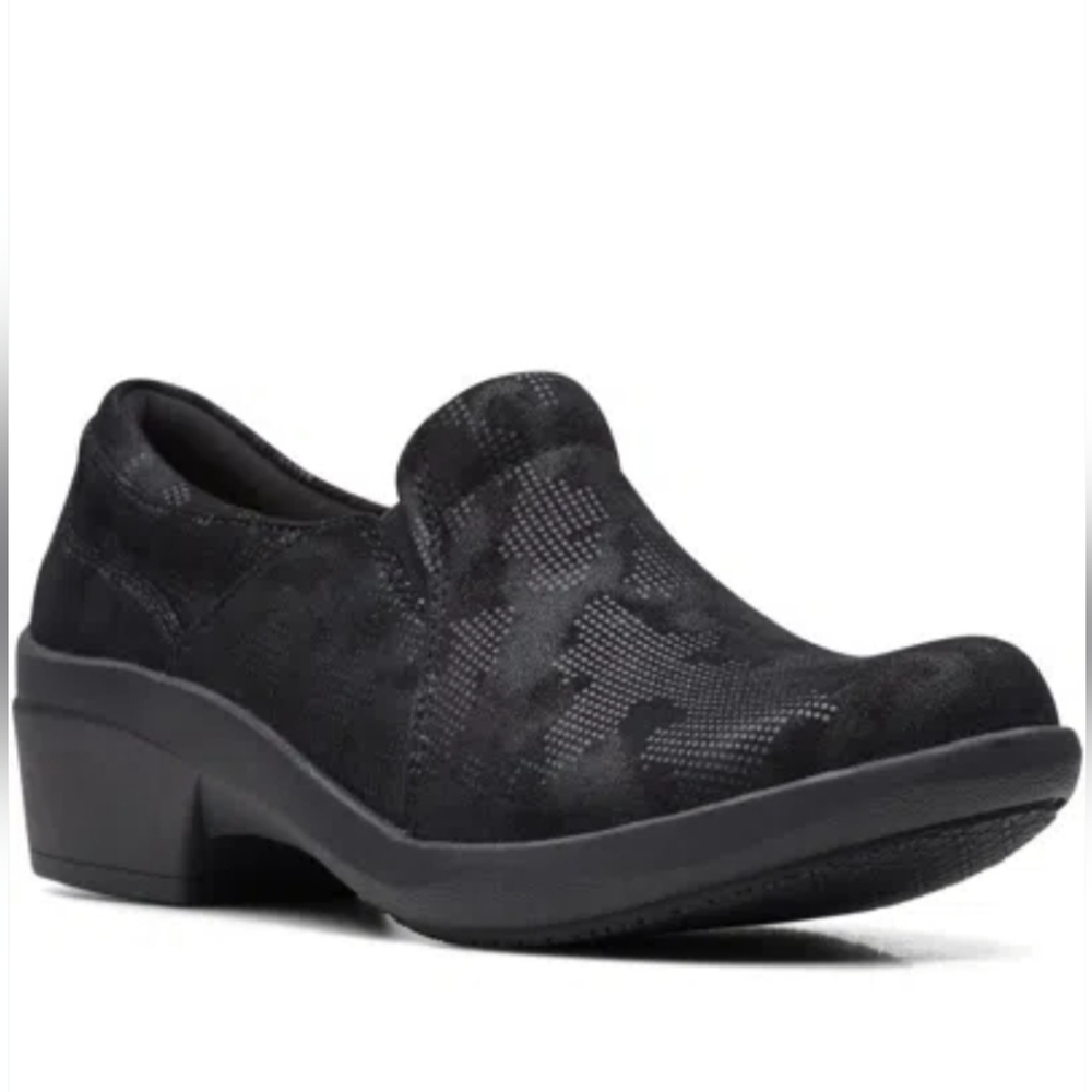 Clarks Talene Pace In Black Slip-On Women's Slip-Resistant Casual Comfort Shoes